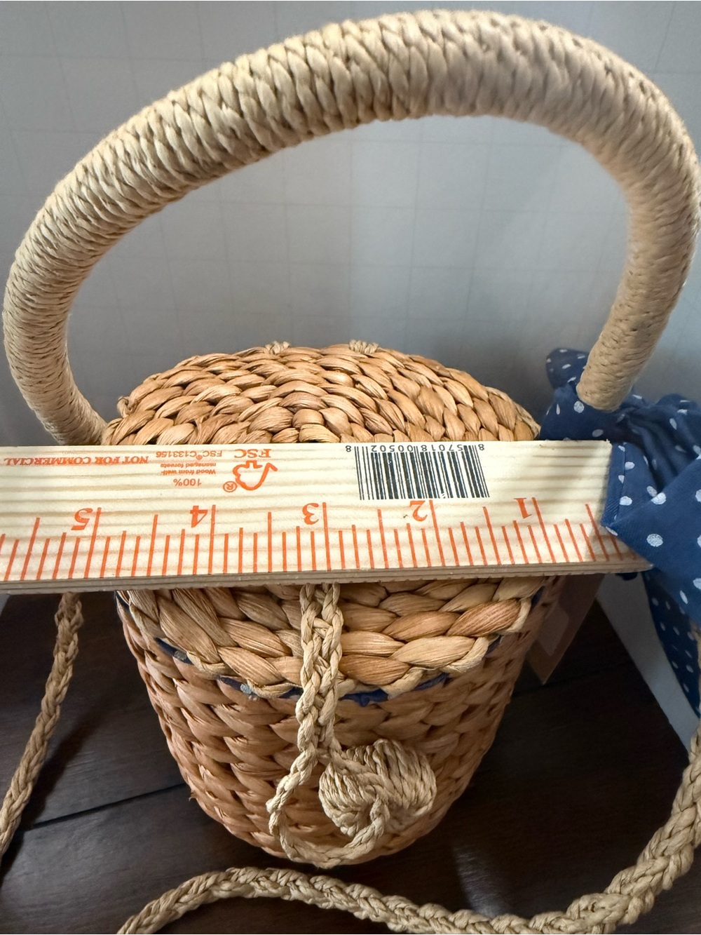 NWT Most Wanted Paper Straw Bucket Bag Polka Dot Bow Crossbody
Rattan - Picture 7 of 7